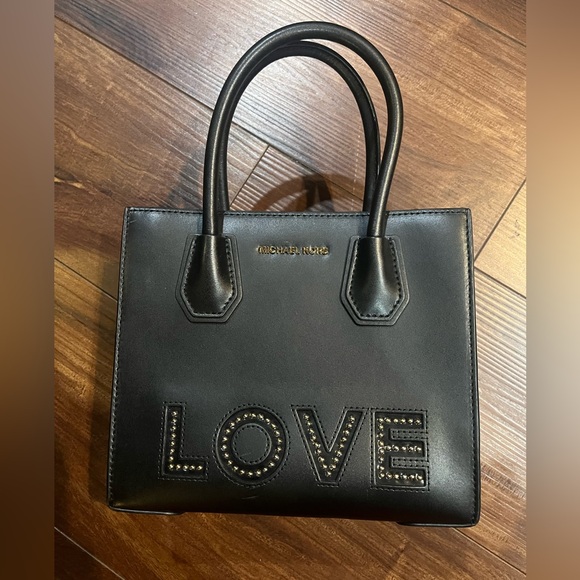 Michael Kors Handbags - Michael Kors Black LOVE Mercer Tote Bag - Small